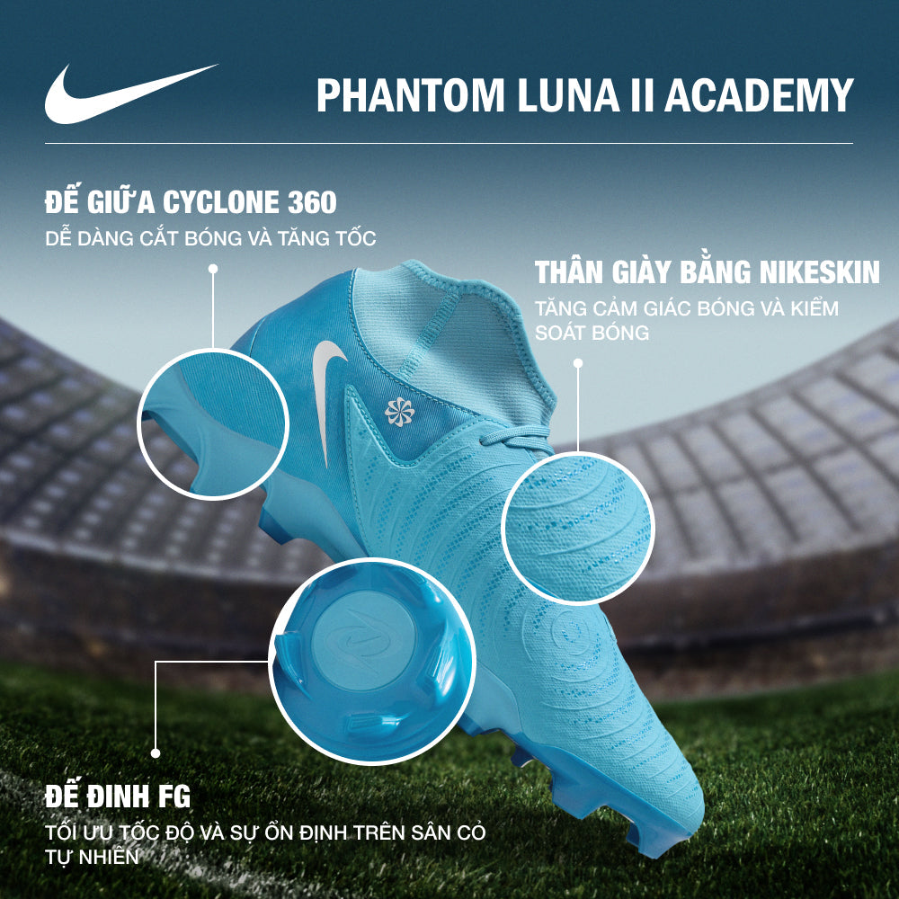 Giày Đá Bóng Dành Cho Sân Cỏ Tự Nhiên Nam Nike Phantom Luna Ii Academy - Xanh Dương - Supersports Vietnam