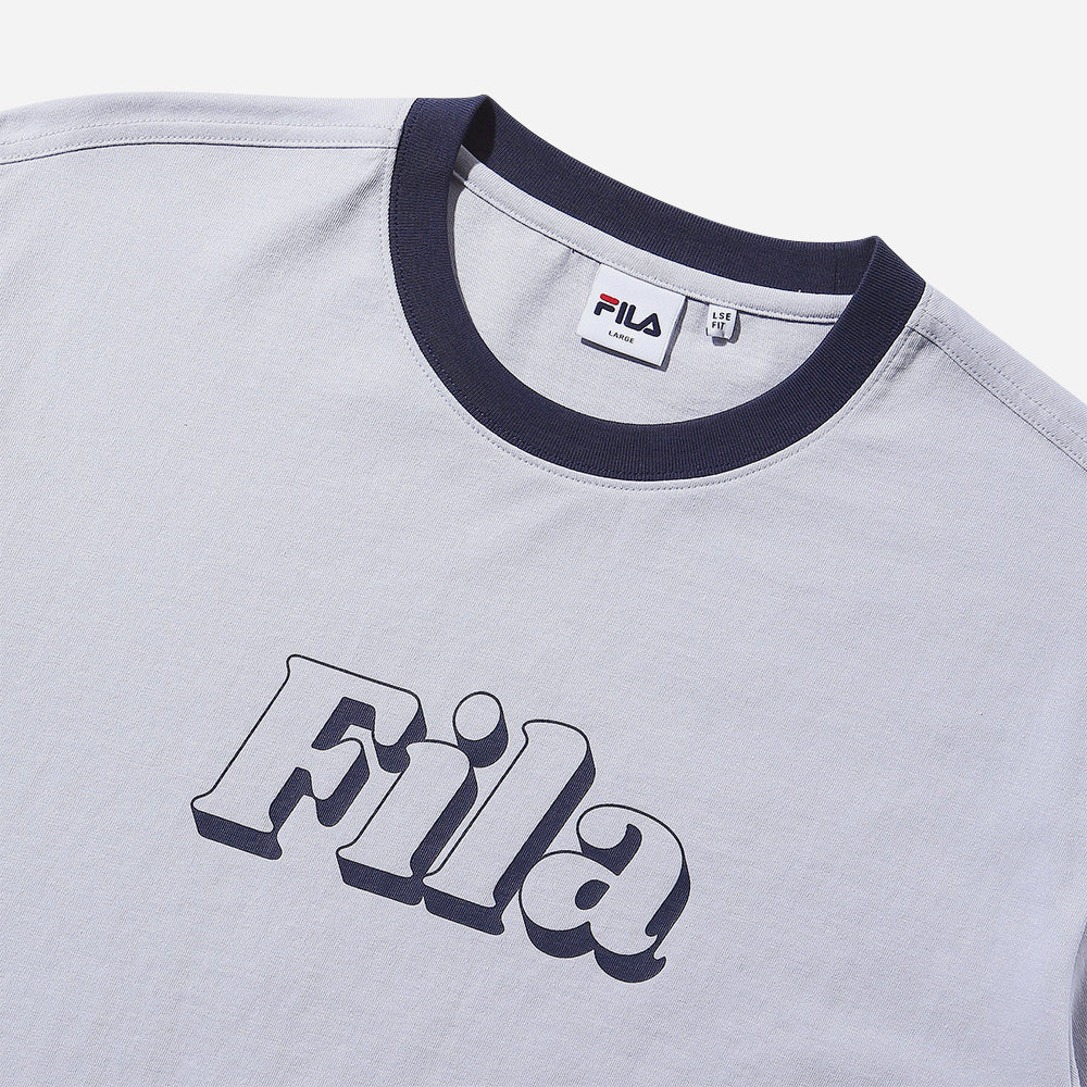 Áo Thun Tay Ngắn Unisex Fila Color Matching Point Short Sleeve - Xám - Supersports Vietnam