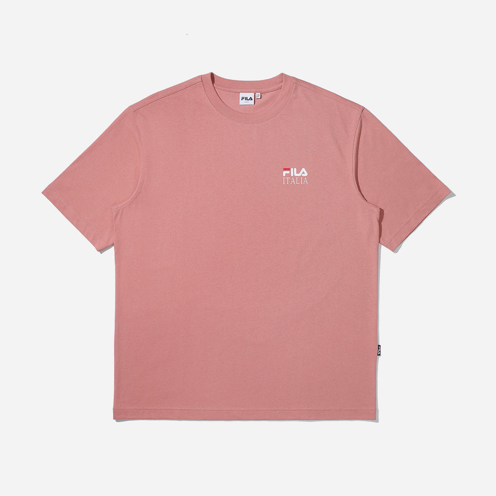 Áo Thun Tay Ngắn Unisex Fila Linear Italy Basic Loose Fit Short Sleeve - Hồng - Supersports Vietnam