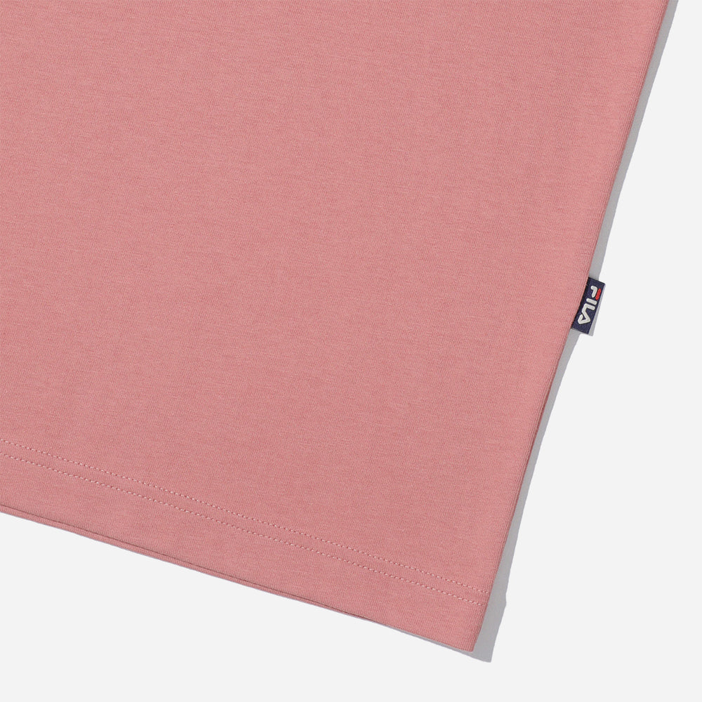 Áo Thun Tay Ngắn Unisex Fila Linear Italy Basic Loose Fit Short Sleeve - Hồng - Supersports Vietnam