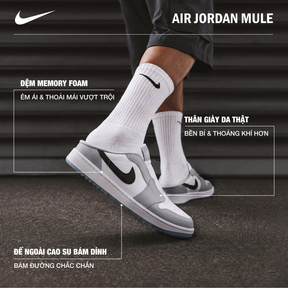 Giày Slip-On Nam Nike Air Jordan Mule - Xám - Supersports Vietnam