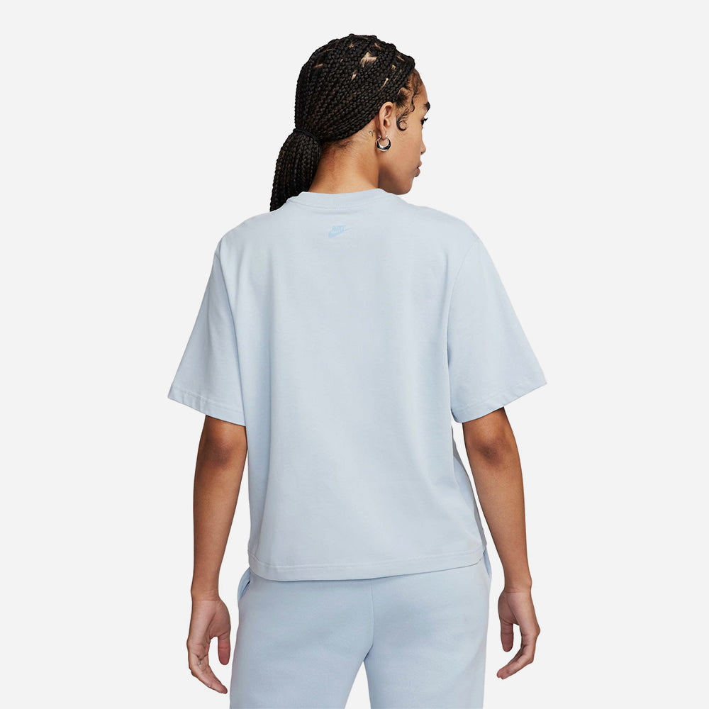 Áo Thun Nữ Nike Boxy Campus - Xanh Dương - Supersports Vietnam