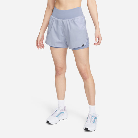 Women's Nike Run Division Mid-Ris 2-In-1 Reflective Design Shorts - Purple