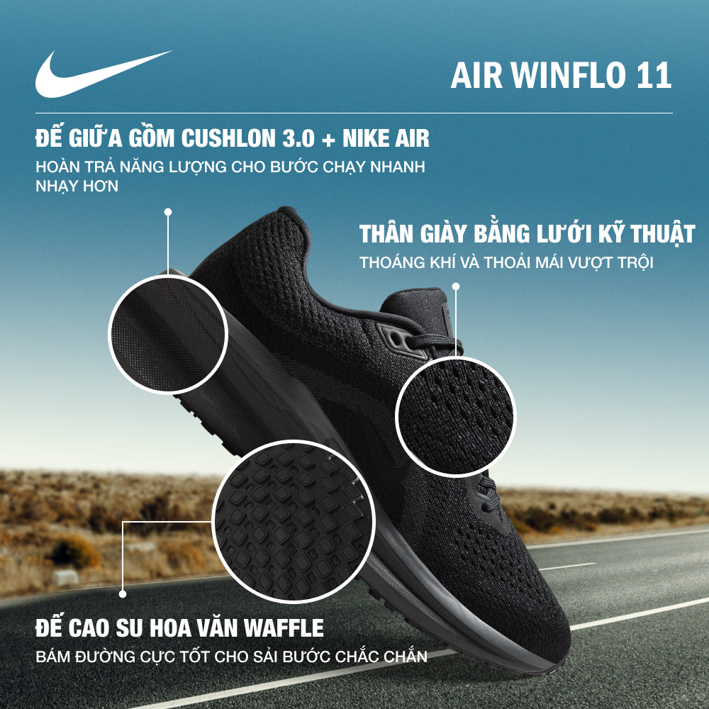 Giày Chạy Bộ Nữ Nike Air Winflo 11 - Đen - Supersports Vietnam