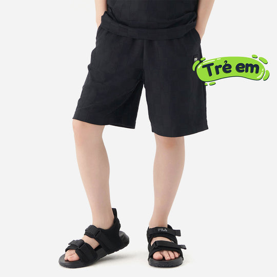 Kids' Fila Jagard Checkerboard Shorts - Black