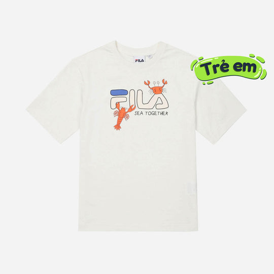 Kids' Fila Marine Graphic T-Shirt - White