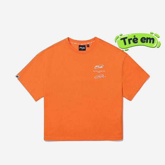 Kids' Fila Colorful Small Logo Fila T-Shirt - Orange