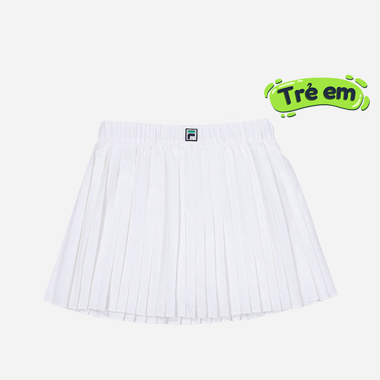 Girls' Fila Tennis Line Pleats Skirt - White