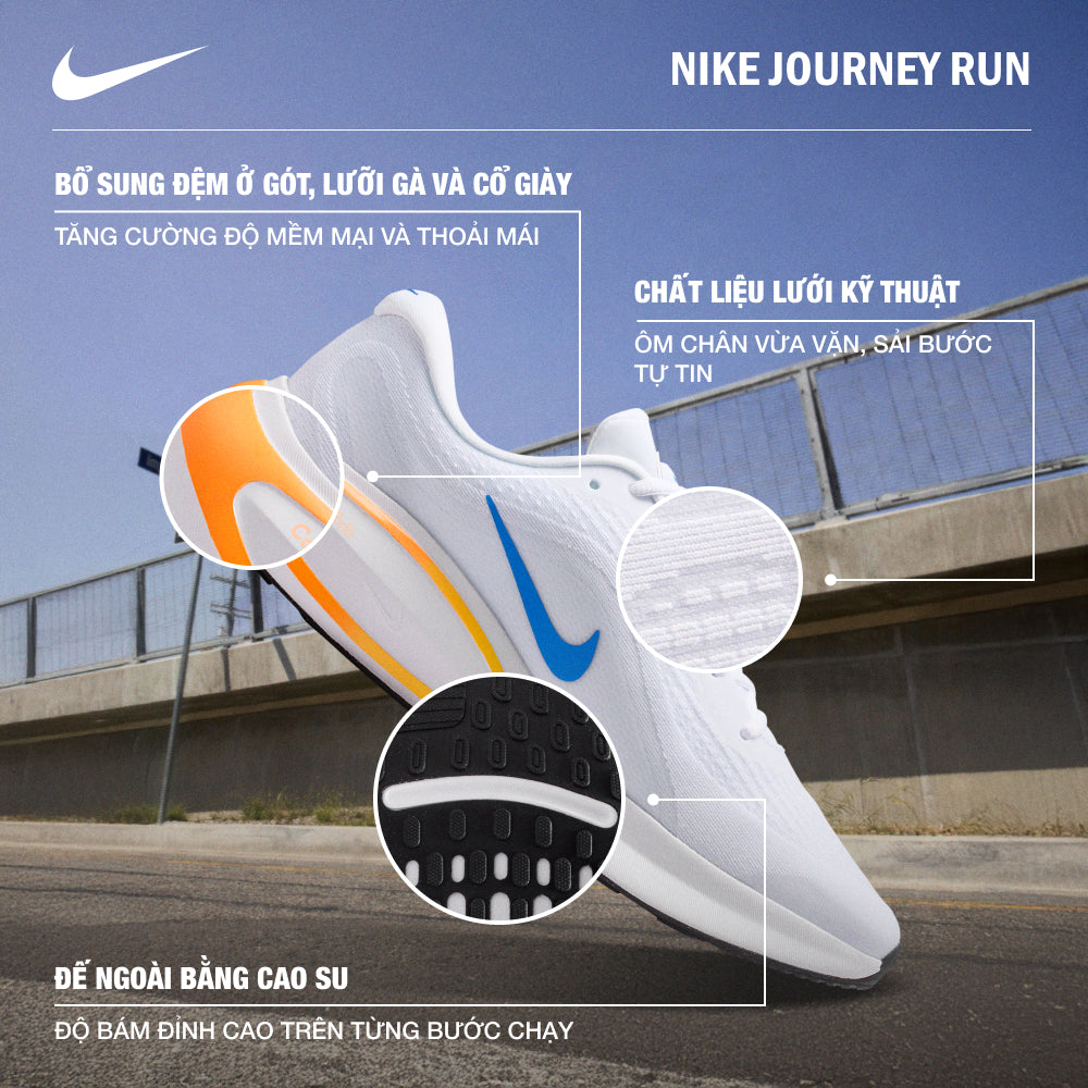 Giày Chạy Bộ Nam Nike Journey Run - Trắng - Supersports Vietnam