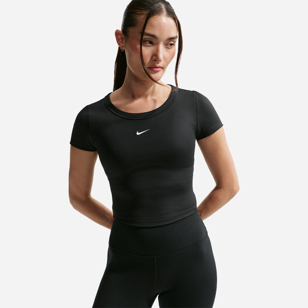 Áo Crop-Top Nữ Nike One Fitted Dri-Fit Short-Sleeve - Đen - Supersports Vietnam