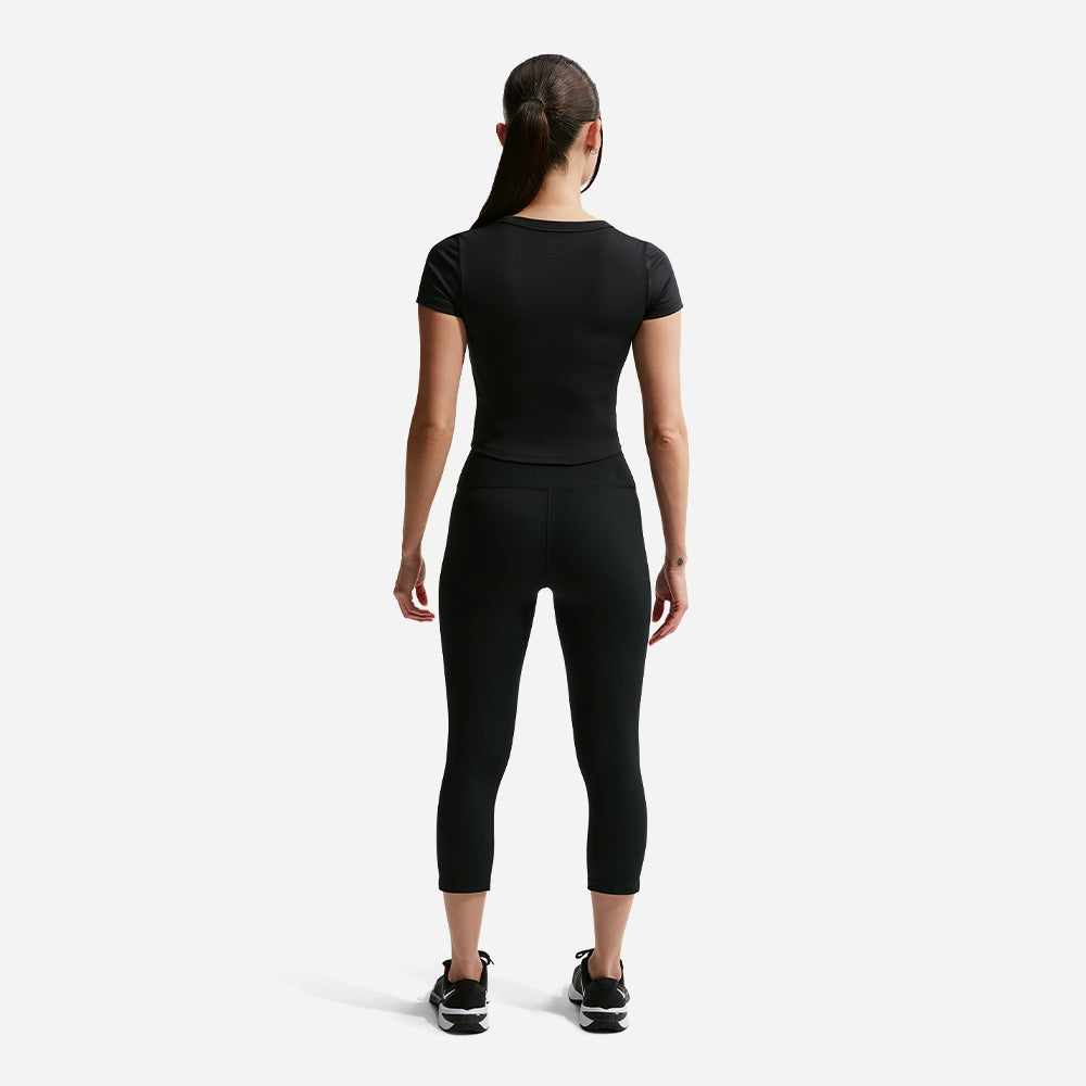Áo Crop-Top Nữ Nike One Fitted Dri-Fit Short-Sleeve - Đen - Supersports Vietnam