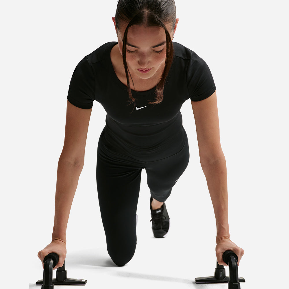Áo Crop-Top Nữ Nike One Fitted Dri-Fit Short-Sleeve - Đen - Supersports Vietnam