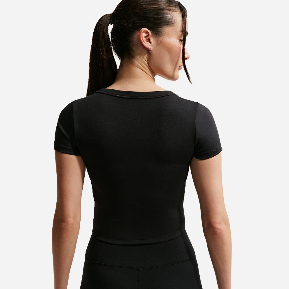 Áo Crop-Top Nữ Nike One Fitted Dri-Fit Short-Sleeve - Đen - Supersports Vietnam