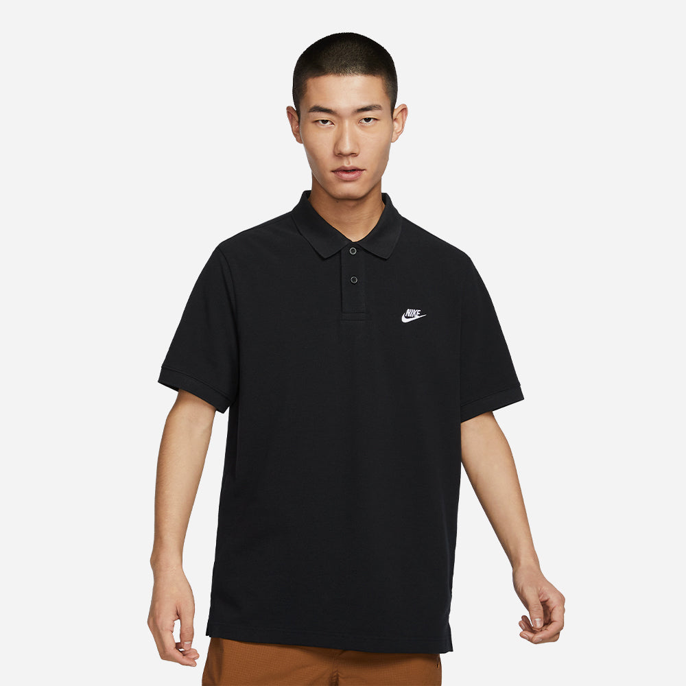 Áo Polo Nam Nike Club Short-Sleeve Pique - Đen - Supersports Vietnam