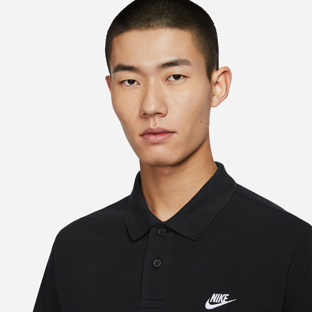 Áo Polo Nam Nike Club Short-Sleeve Pique - Đen - Supersports Vietnam