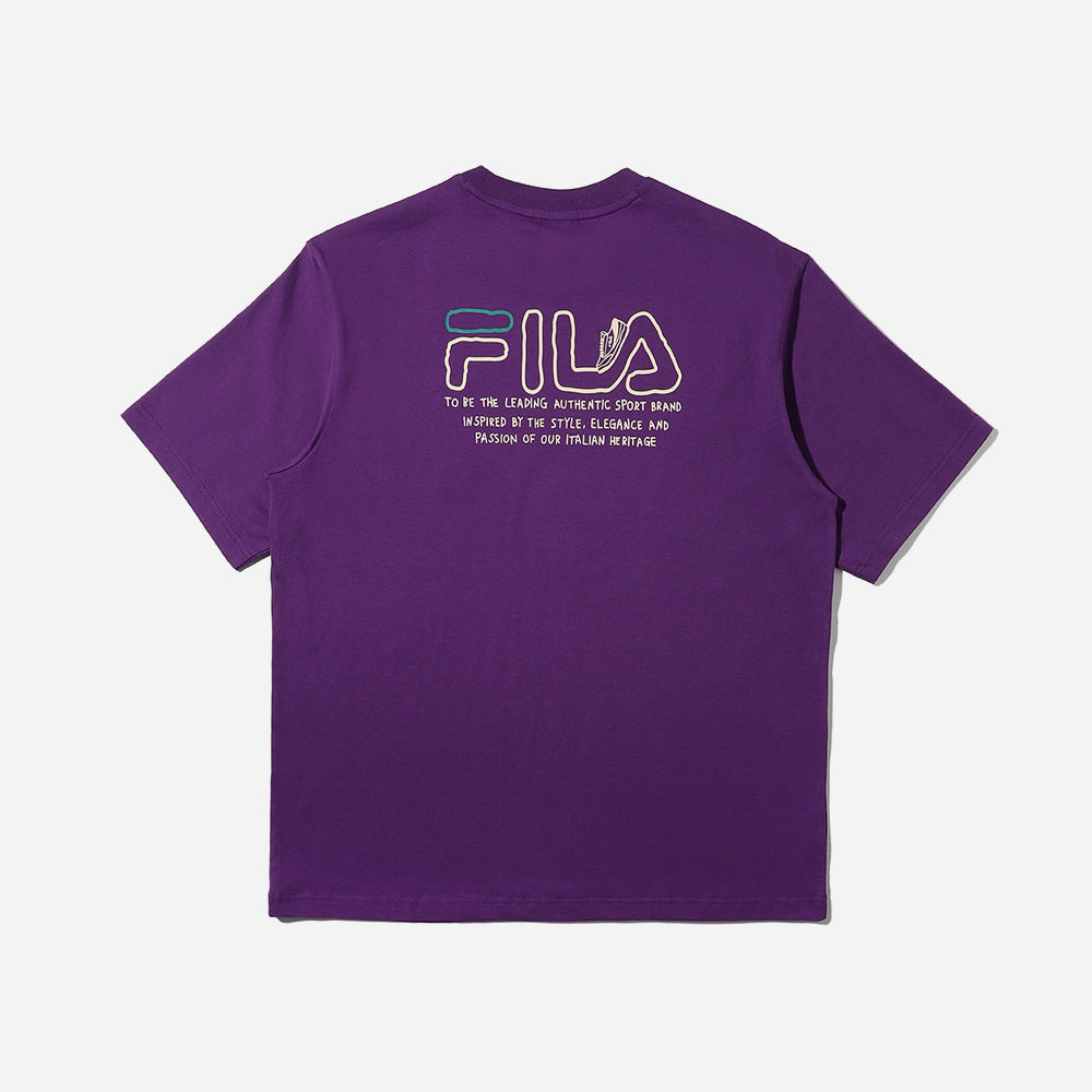 Áo Thun Tay Ngắn Unisex Fila Shoes Graphic Rs2 - Tím - Supersports Vietnam