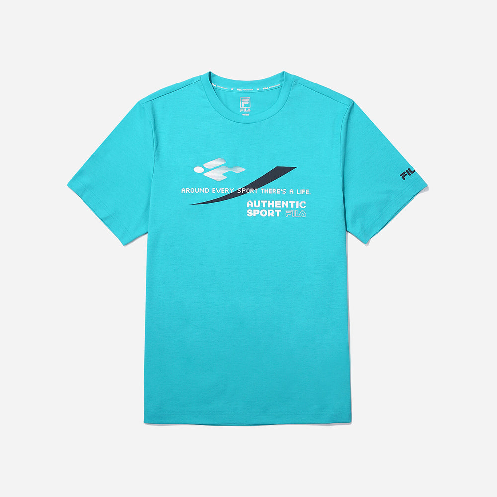 Áo Thun Unisex Fila Performance Sorona Graphic - Xanh Dương - Supersports Vietnam