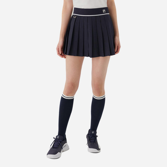 Women's Fila Tennis Pleats Skirt - Navy