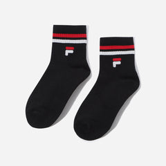 Vớ Thể Thao Fila F Logo Stripe - Đen - Supersports Vietnam