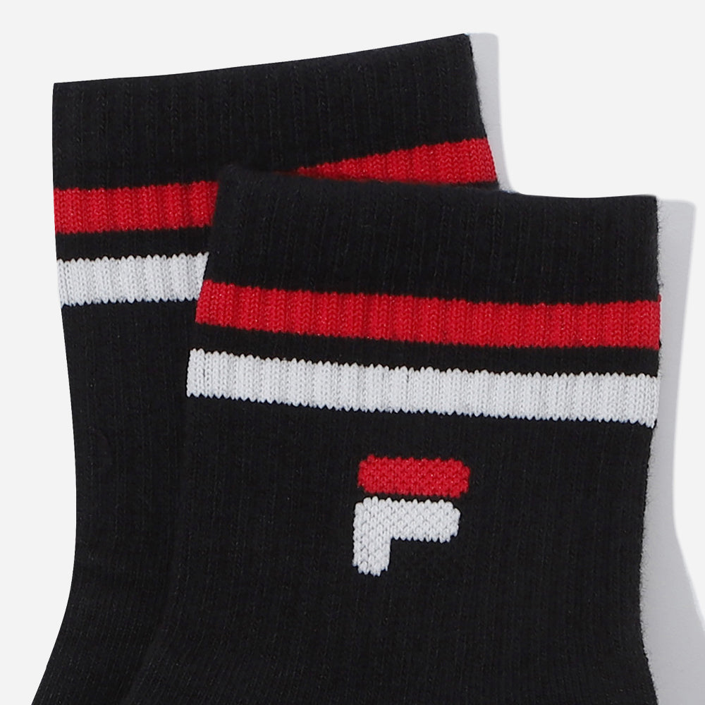 Vớ Thể Thao Fila F Logo Stripe - Đen - Supersports Vietnam