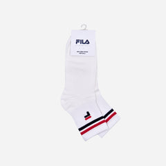 Unisex Fila Stripe Middle Socks - White