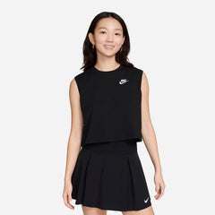 Women's Nike Asw Club Cropped Sleeveless T-Shirt - Black