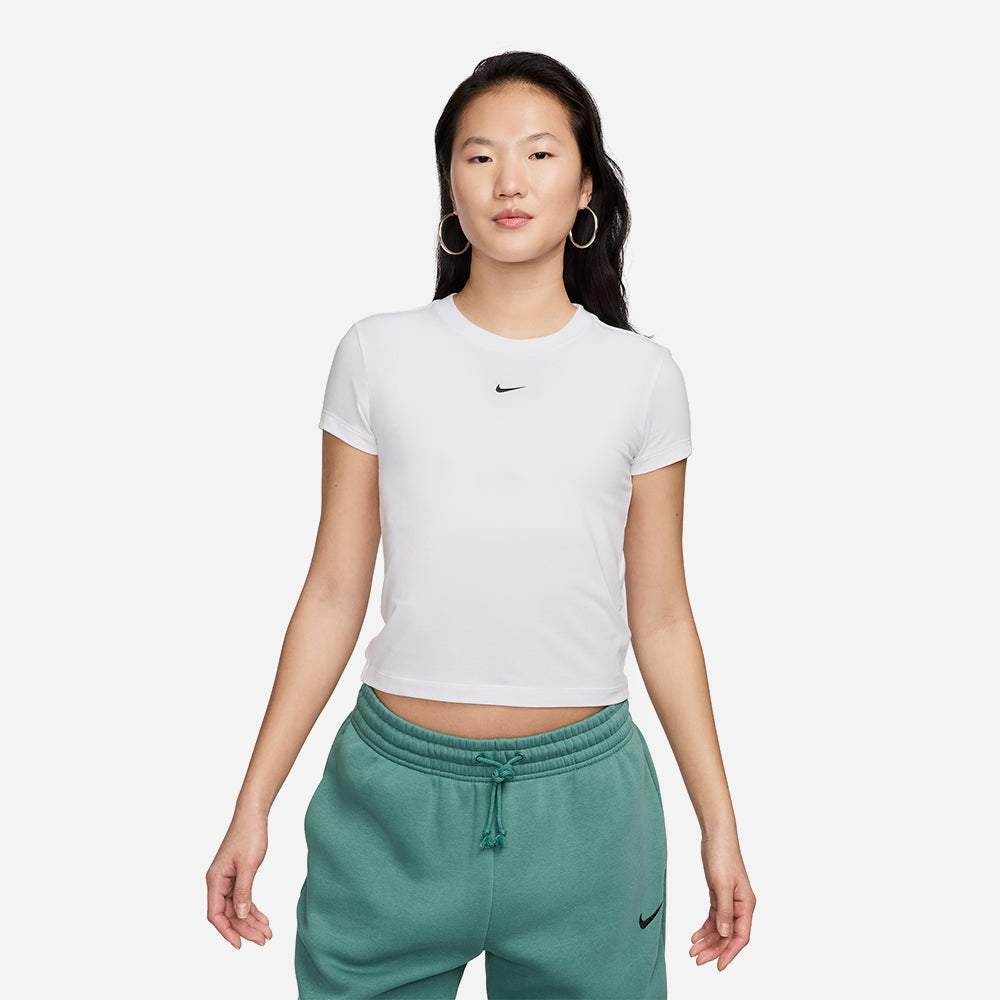 Áo Thun Nữ Nike Sportswear Chill Knit Cropped - Trắng - Supersports Vietnam