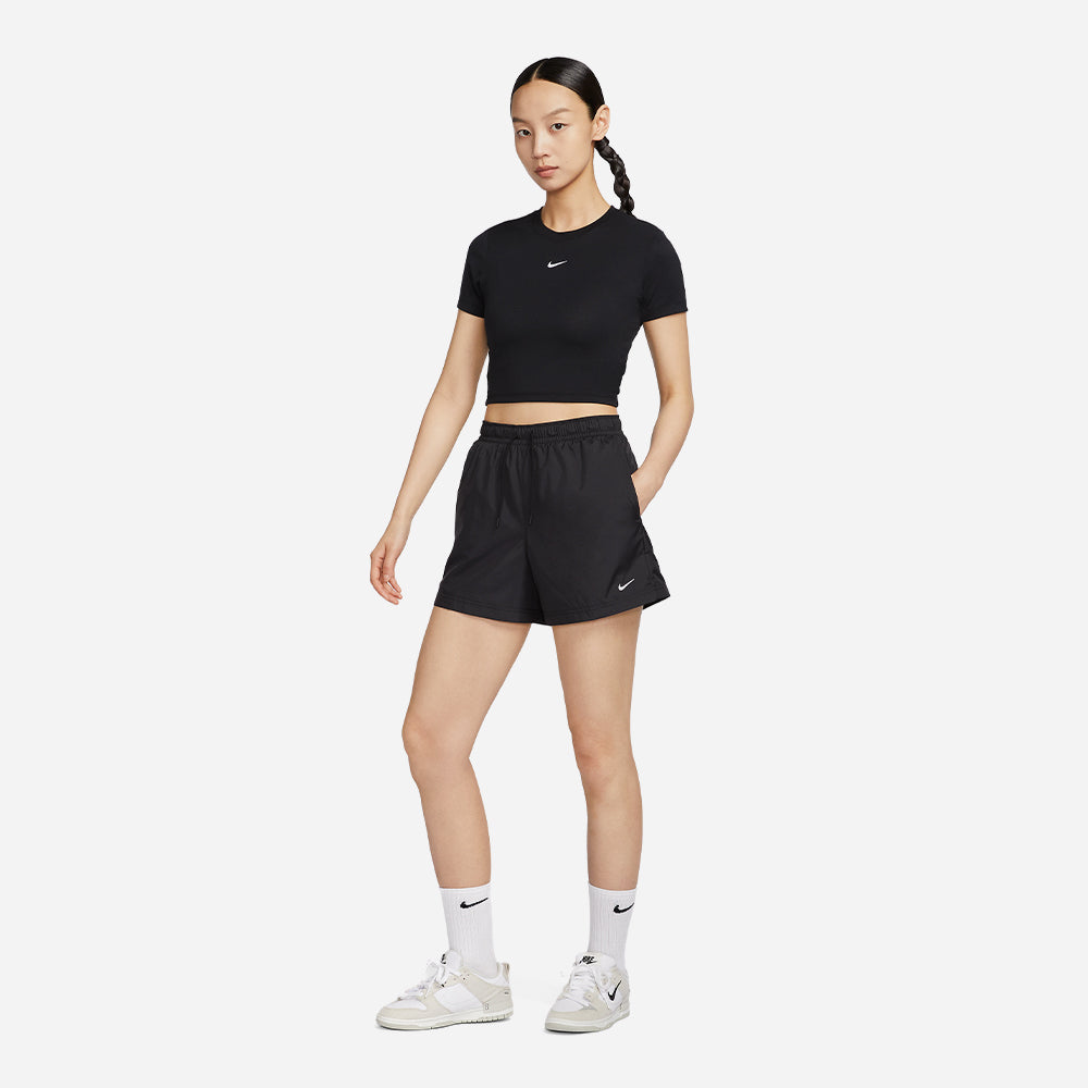 Quần Ngắn Nữ Nike As Mid-Rise Classic Wovens Srt - Đen - Supersports Vietnam