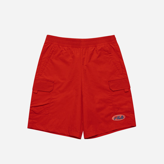 Unisex Fila Dna Regular Cargo Shorts - Red