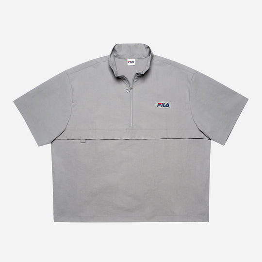 Unisex Fila Dna Half Zip Short Sleeve T-Shirt - Gray