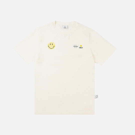 Unisex Fila Tennis Club X Smiley Regular Fit T-Shirt - White