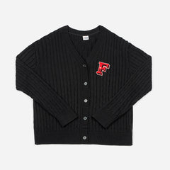 Unisex Fila Varsity Cardigan Jacket - Black