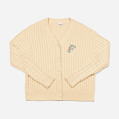 Unisex Fila Varsity Cardigan Jacket - Yellow