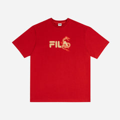 Unisex Fila Lunar New Year Loose Fit T-Shirt - Red