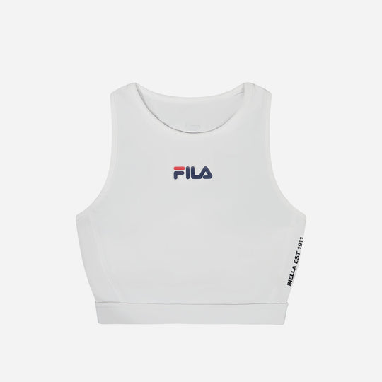 Women's Fila Logo Printed Sport Bra - White