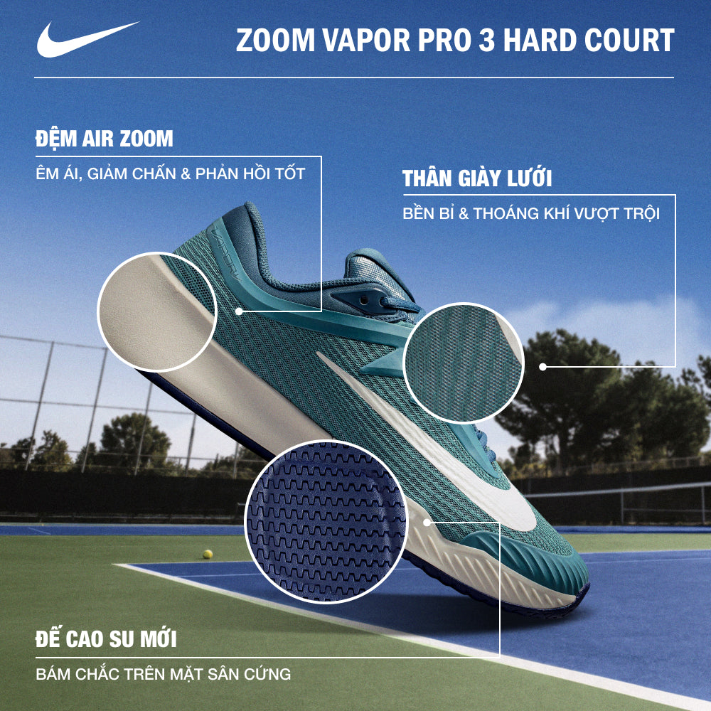 Giày Tennis Nam Nike Zoom Vapor Pro 3 Hard Court - Xanh Dương - Supersports Vietnam