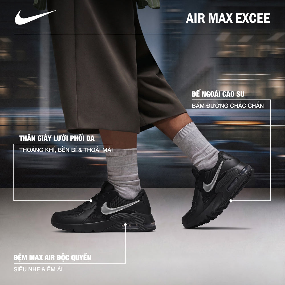 Giày Sneaker Nam Nike Air Max Excee - Đen - Supersports Vietnam