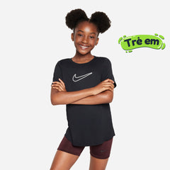 Áo Thun Bé Gái Nike Dri Fit One Standard Sustainable Hbr - Đen