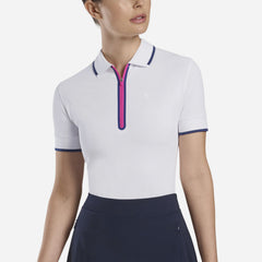 Áo Golf Tay Ngắn Nữ Gfore Zip - Trắng - Supersports Vietnam