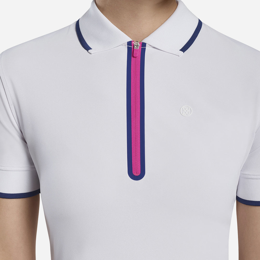 Áo Golf Tay Ngắn Nữ Gfore Zip - Trắng - Supersports Vietnam