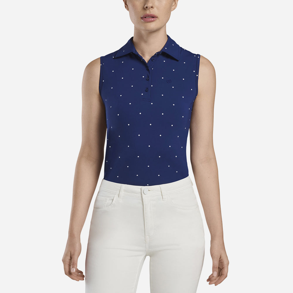 Áo Golf Tay Ngắn Nữ Gfore Star Print Sleevless - Xanh Dương - Supersports Vietnam