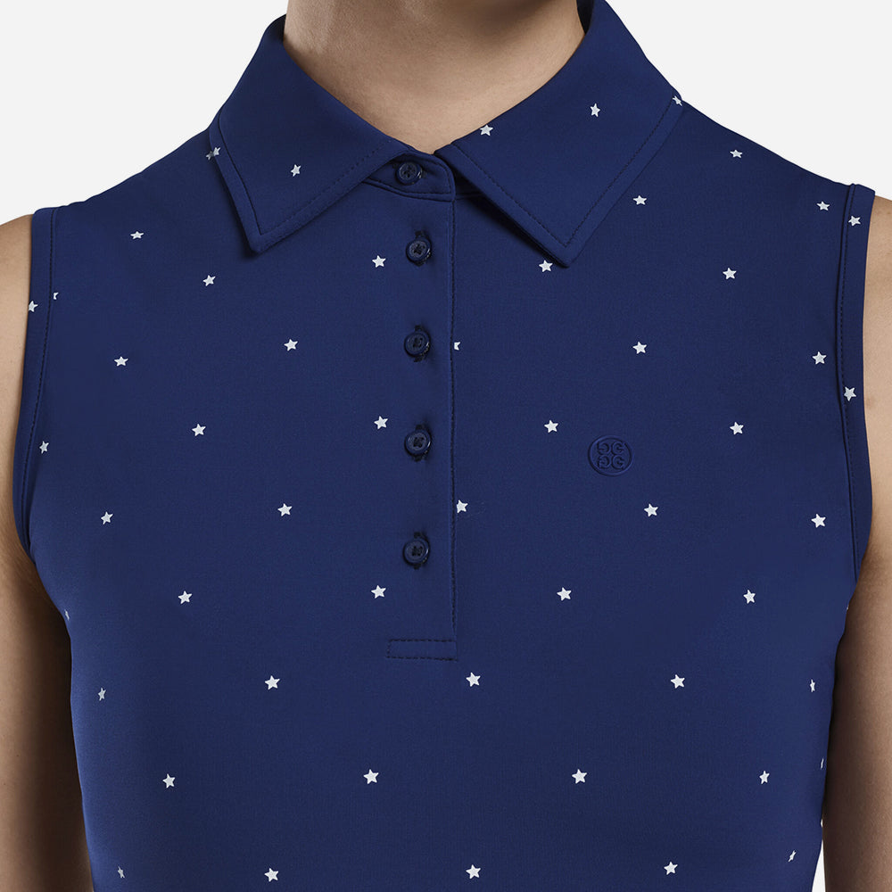 Áo Golf Tay Ngắn Nữ Gfore Star Print Sleevless - Xanh Dương - Supersports Vietnam
