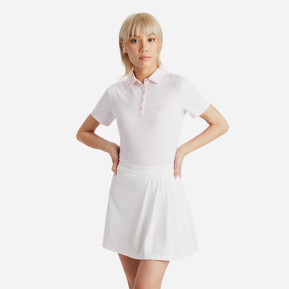 Áo Golf Tay Ngắn Nữ Gfore Feeder Stripe - Hồng - Supersports Vietnam