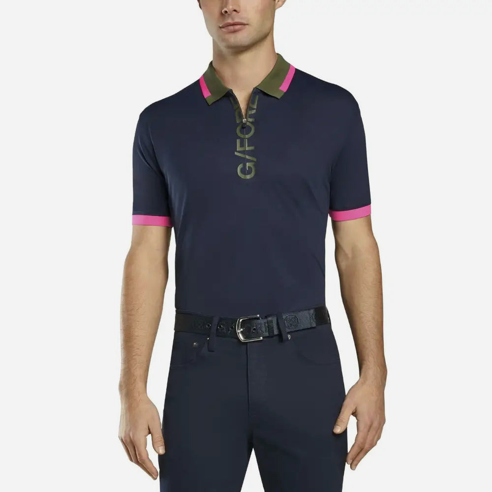 Áo Golf Tay Ngắn Nam Gfore Logo 1/4 Zip - Xanh Navy - Supersports Vietnam