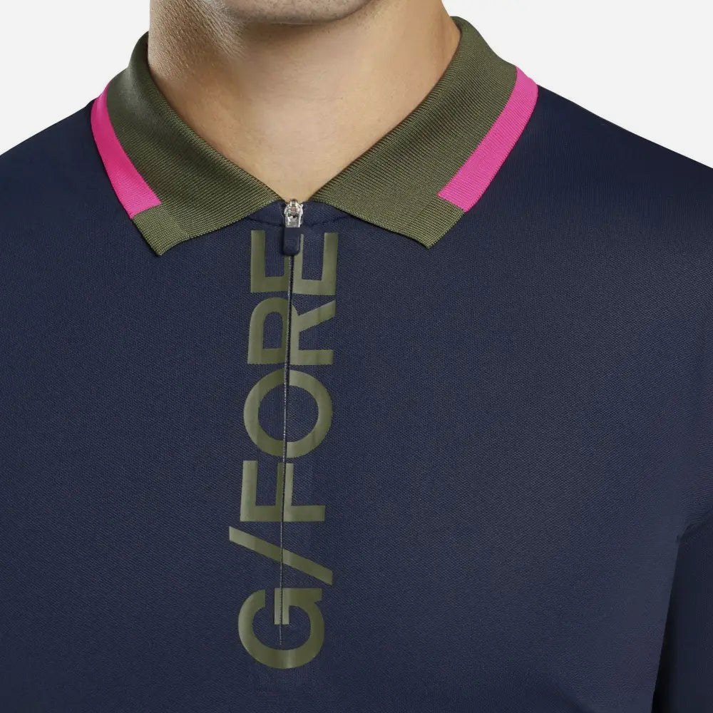 Áo Golf Tay Ngắn Nam Gfore Logo 1/4 Zip - Xanh Navy - Supersports Vietnam