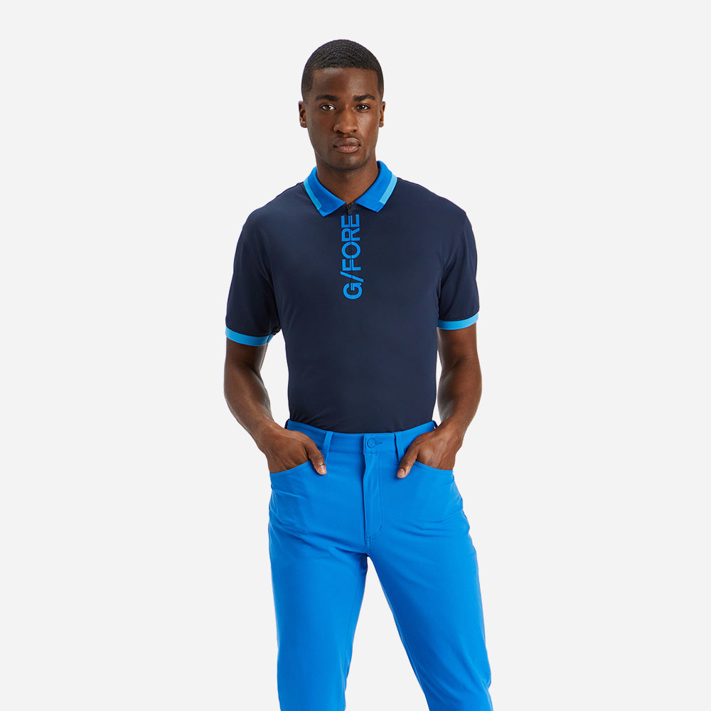 Áo Golf Tay Ngắn Nam Gfore Logo 1/4 Zip - Xanh Navy - Supersports Vietnam