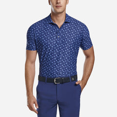 Áo Golf Tay Ngắn Nam Gfore Printed Logo Pique - Xanh Dương - Supersports Vietnam