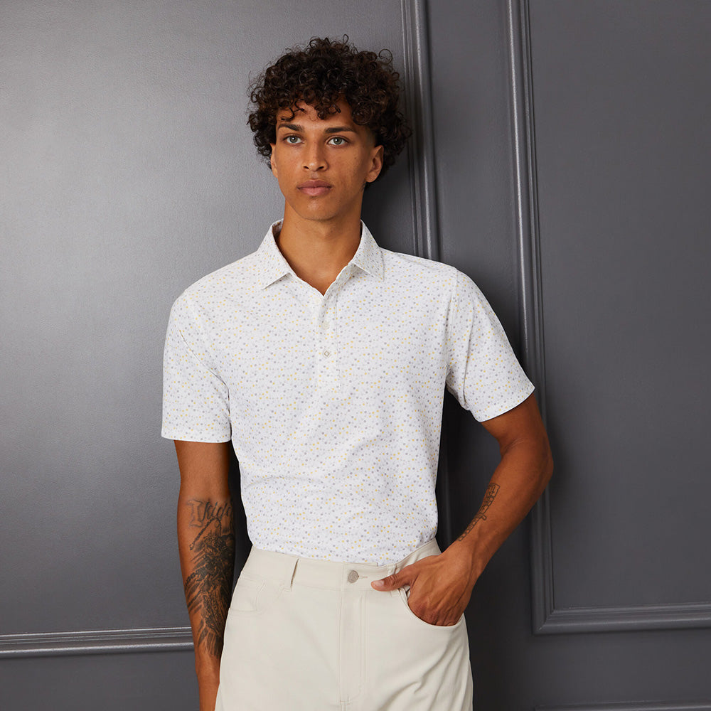Áo Golf Tay Ngắn Nam Gfore Aye Papi Tech Piqué Slim Fit - Trắng - Supersports Vietnam
