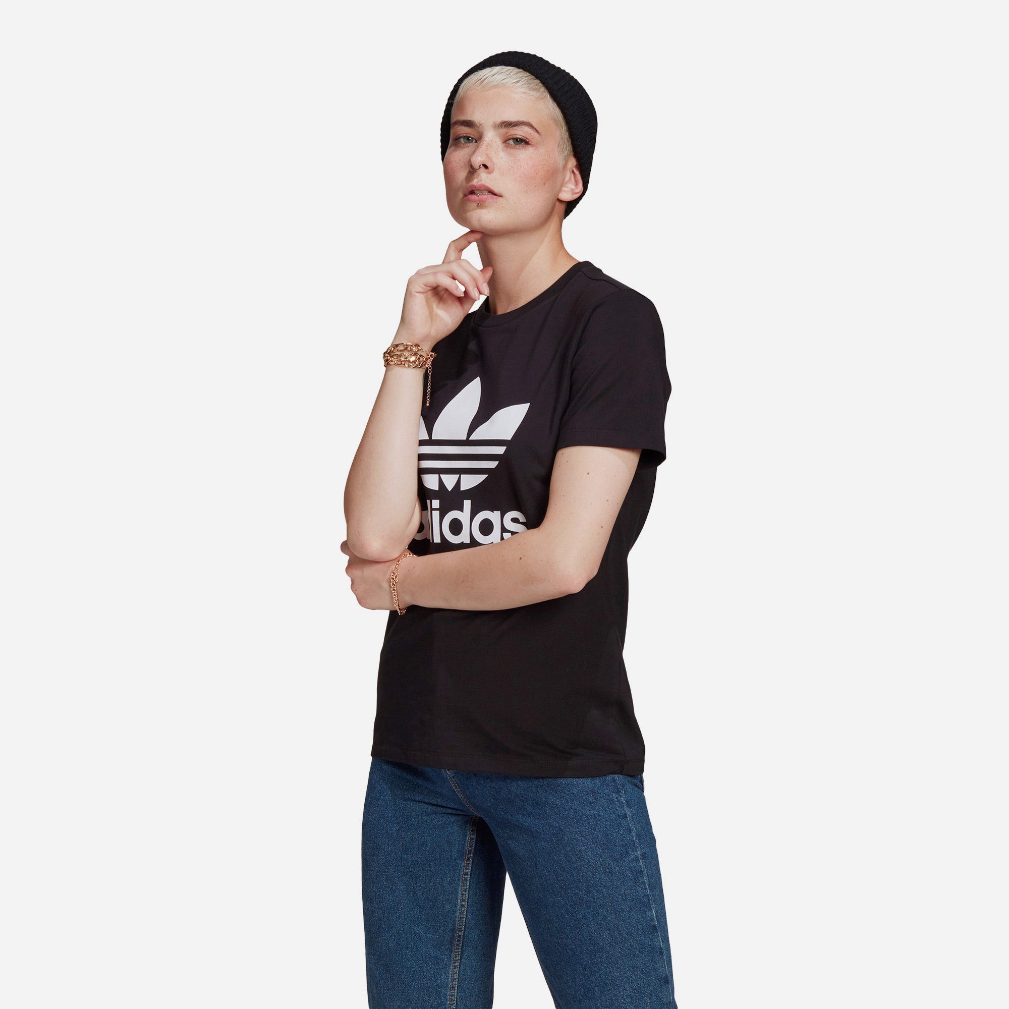 Áo Thun Nữ Adidas Trefoil - Đen - Supersports Vietnam