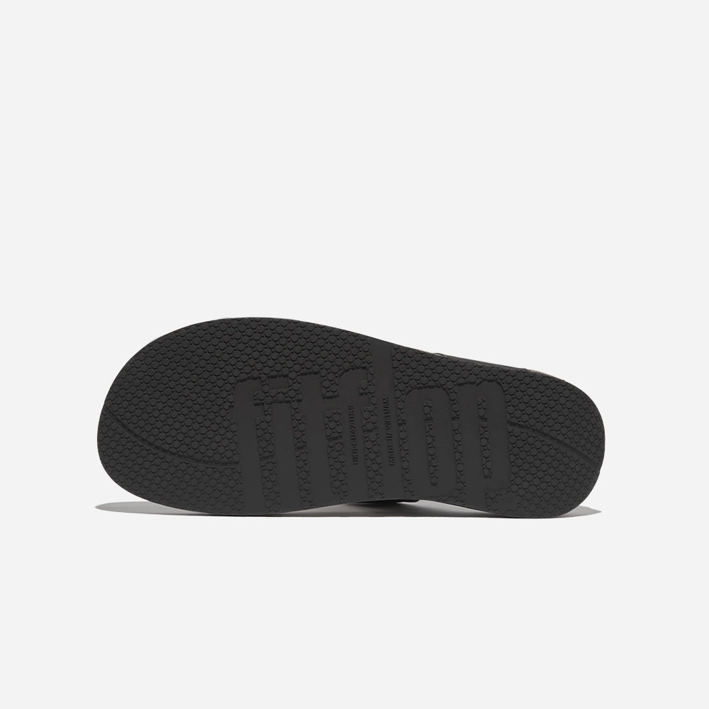 Giày Sandal Nam Fitflop Iqushion Leather Toe-Post - Đen - Supersports Vietnam